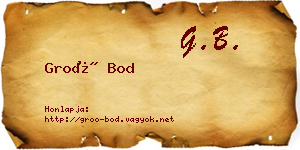 Groó Bod névjegykártya